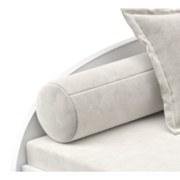 Мягкий валик на кровать-тахту «Вэлли», размер 15x15x80 см, цвет белый - Фото 1