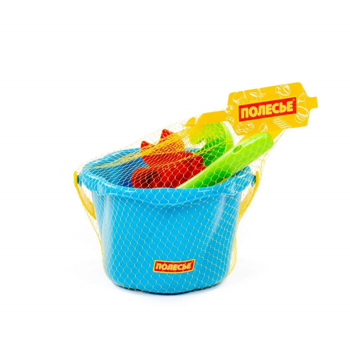 Песочный набор №664: ведро-цветок среднее, лопатка, грабельки, 2 формочки, цвета МИКС 60719