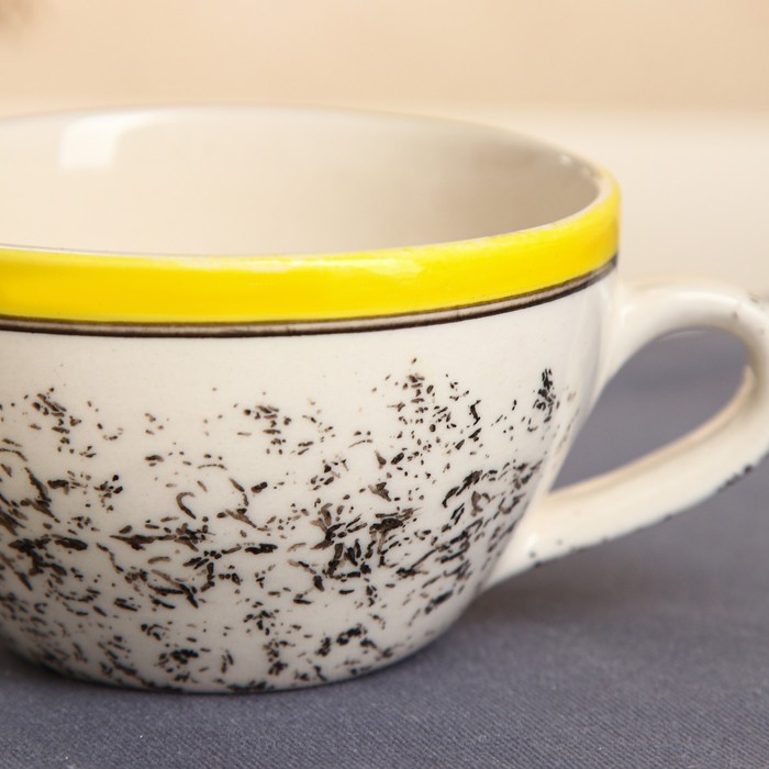 Чашка керамическая "Крошка", 200 мл, жёлтая, 1 сорт, Иран - фото 1891488724