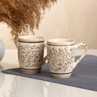 Чайный набор "Капучино", керамика, серый, 2 предмета, 300 мл, Иран - фото 10288933