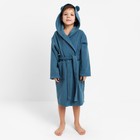 Халат махровый детский Этель «Джентльмен», размер 34 (122-128 см), морская волна - Фото 2