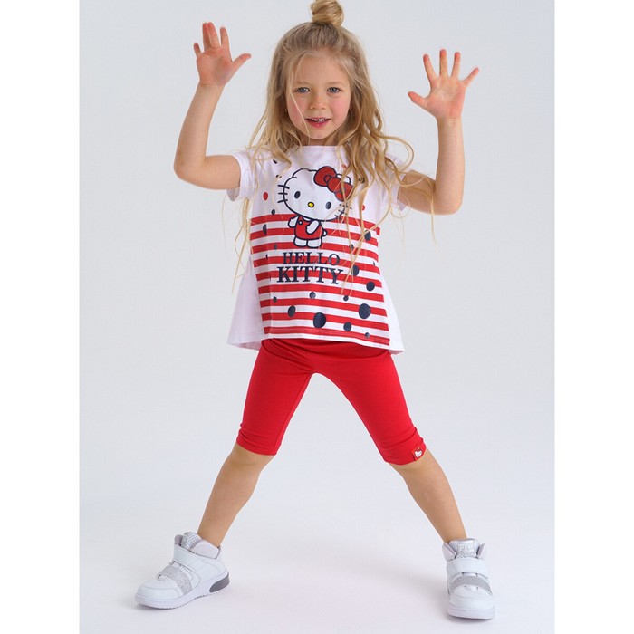 Комплект для девочки Hello Kitty: футболка, леггинсы, рост 104 см