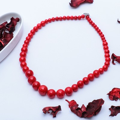 Бусы шар на увеличение «Коралл», 45см