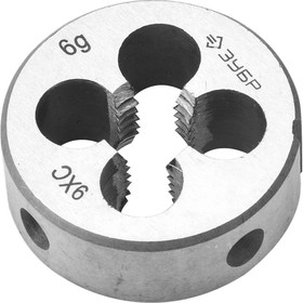 Плашка ЗУБР 4-28022-05-0.8, сталь 9ХС, круглая ручная, М5 x 0.8 мм