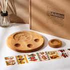 Пасхальный набор Adelica, подставка под яйцо и кулич, подсвечник, термонаклейки на 7 яиц, берёза - фото 4373524