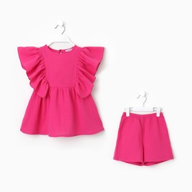 Комплект для девочки (блузка, шорты) MINAKU цвет фуксия, рост 92