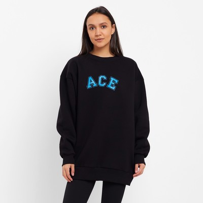 Свитшот женский MINAKU: Casual Collection, чёрный, размер 48