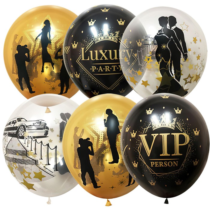 Шар латексный 12" «VIP Party» ассорти, набор 25 шт., МИКС - Фото 1