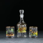Набор подарочный «Трофейная охота», стеклянный, 3 предмета: графин «Цезарь» 550 мл+ 2 стакана 250 мл - фото 10290261