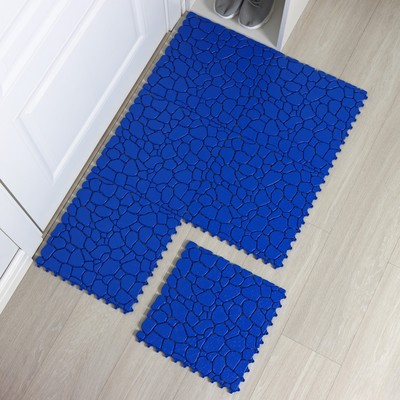 Напольное модульное покрытие AQUA STONE, 34×34 см, 6 шт. в упаковке, синий