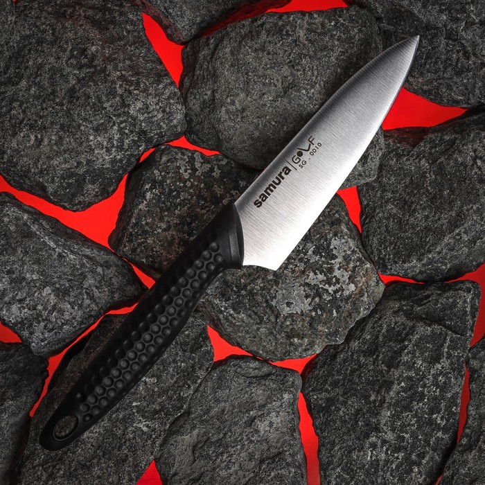 Нож кухонный Samura, для фруктов и овощей, лезвие 7,5 см, чёрная рукоять - фото 1928102740