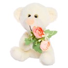 Мягкая игрушка «Медвежонок Сильвестр с букетиком Камелий», 20 см, цвет белый - Фото 2