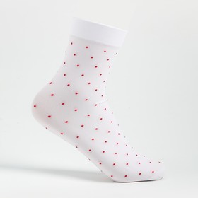 Носки женские MICRO POIS 70 ден, цвет белый/красный (bianco/rosso), размер 36-40