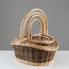 Набор плетеных корзин, 4 шт, 40х32х15(40), 35х26х13(35), 30х20х11(30),25х15х9(25) см - фото 26020093