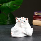 Фигура "Кошка с котятами" белый глянец, 17x12x11см - фото 24701282