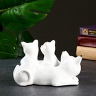 Фигура "Кошка с котятами" белый глянец, 17x12x11см - фото 24701283