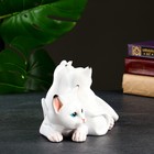 Фигура "Кошка с котятами" белый глянец, 17x12x11см - фото 24701284