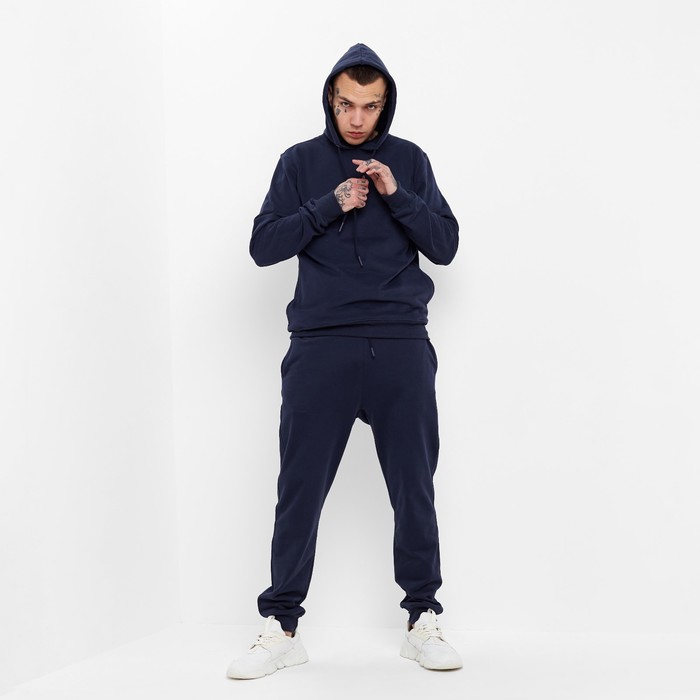 Костюм мужской (толстовка/брюки), цвет тёмно-синий, размер 46 (M) 60735