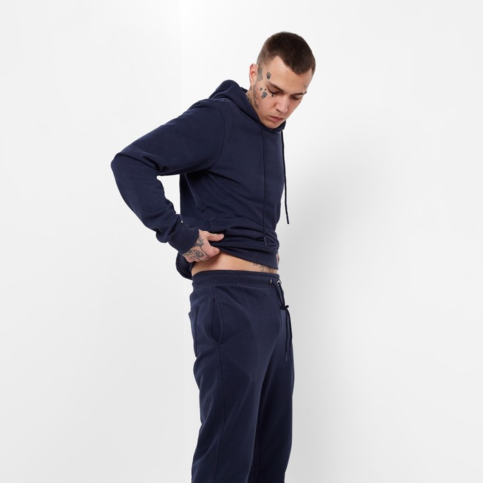 Костюм мужской (толстовка/брюки), цвет тёмно-синий, размер 46 (M) 60735