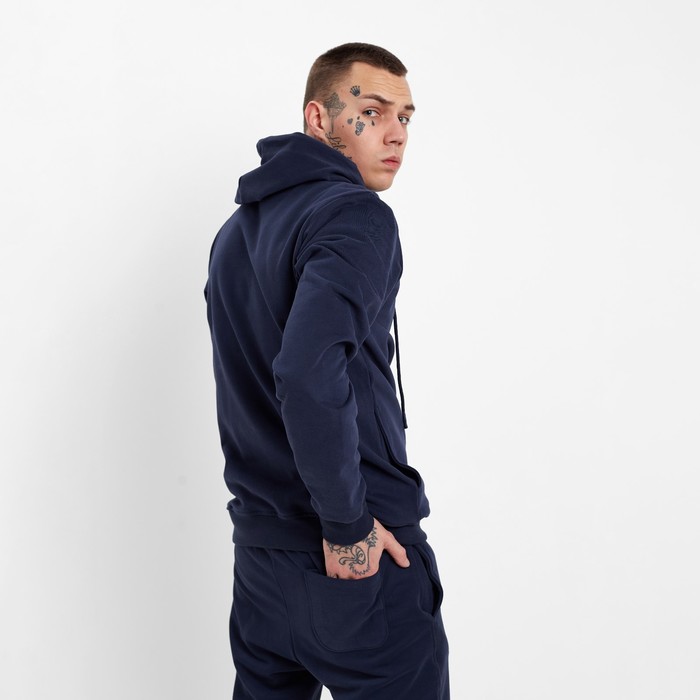 Костюм мужской (толстовка/брюки), цвет тёмно-синий, размер 46 (M) 60735