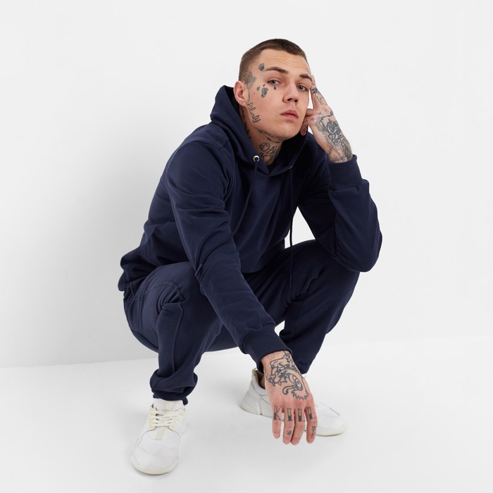 Костюм мужской (толстовка/брюки), цвет тёмно-синий, размер 46 (M) 60735