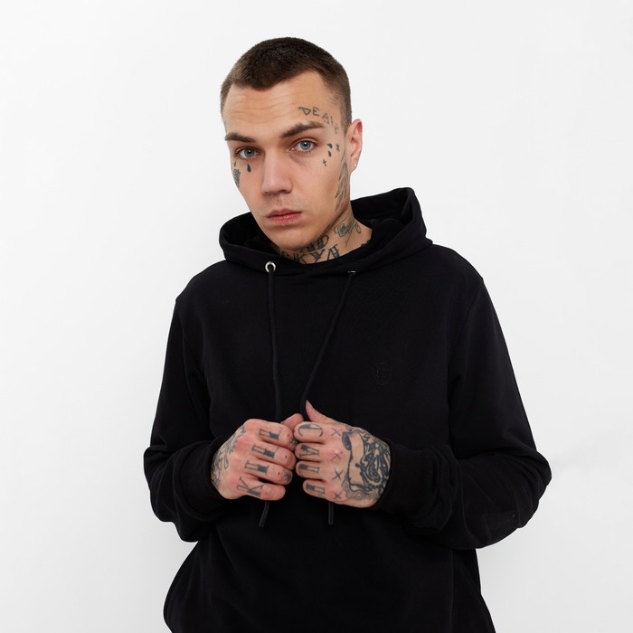 Костюм мужской (толстовка/брюки), цвет чёрный, размер 46 (M) 60736