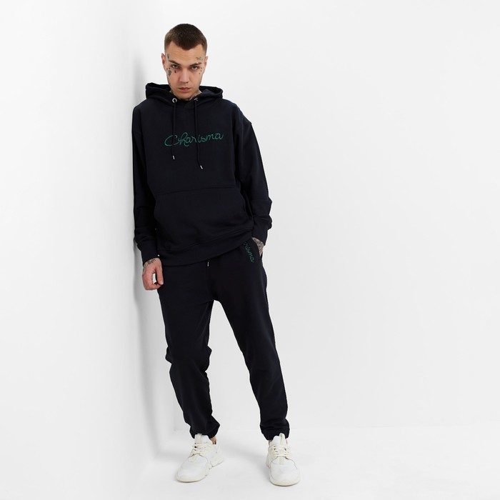 Костюм мужской (толстовка/брюки), цвет тёмно-синий, размер 46 (M) 60738