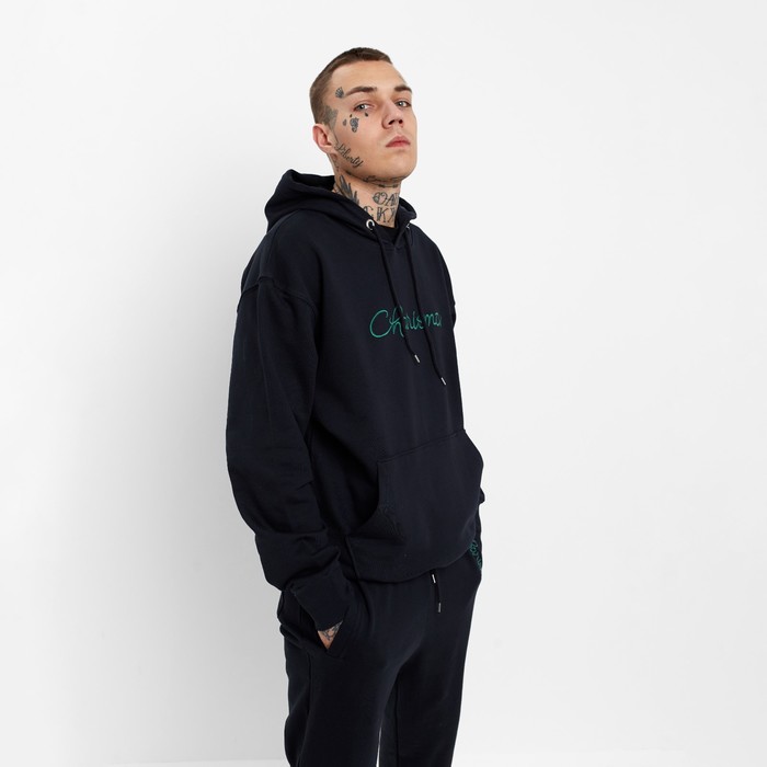 Костюм мужской (толстовка/брюки), цвет тёмно-синий, размер 46 (M) 60738