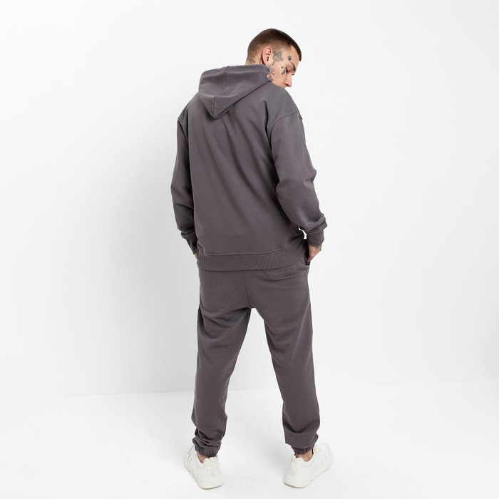 Костюм мужской (толстовка/брюки), цвет тёмно-серый, размер 46 (M) 60740