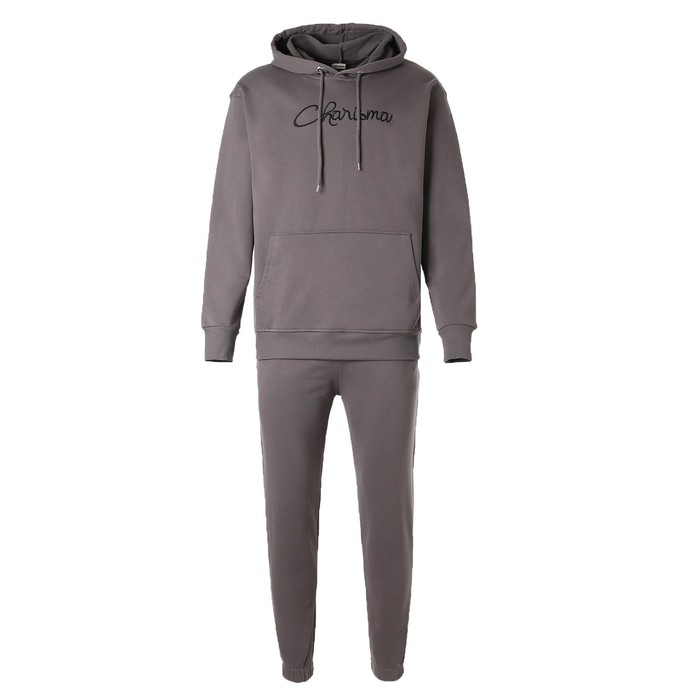 Костюм мужской (толстовка/брюки), цвет тёмно-серый, размер 46 (M) 60740
