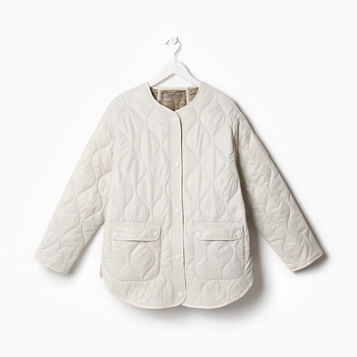 Куртка стёганая женская демисезонная MIST Oversize, размер 44, молочная