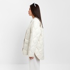Куртка стёганая женская демисезонная MIST Oversize, размер 44, молочная - Фото 6