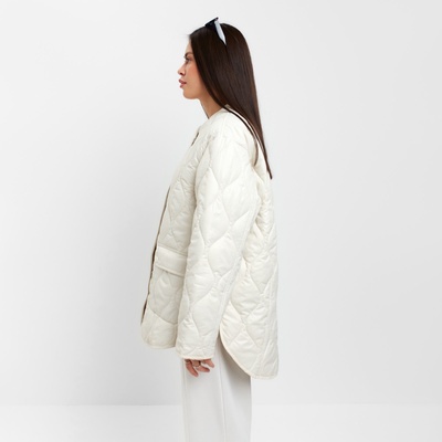 Куртка стёганая женская демисезонная MIST Oversize, размер 44, молочная