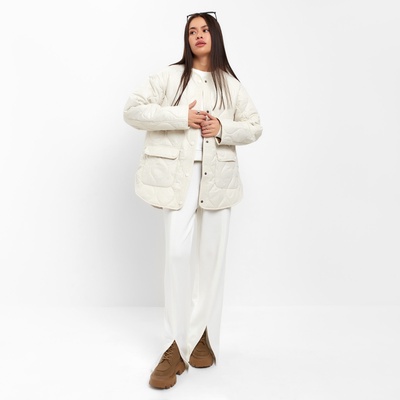 Куртка стёганая женская демисезонная MIST Oversize, размер 44, молочная