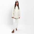 Куртка стёганая женская демисезонная MIST Oversize, размер 46, молочная - Фото 7