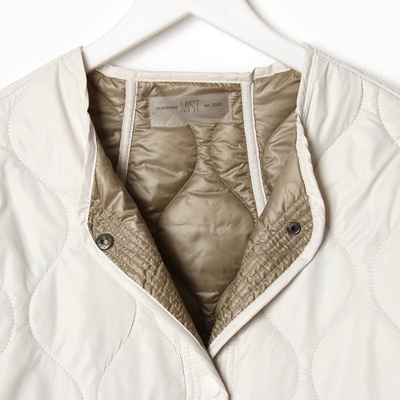 Куртка стёганая женская демисезонная MIST Oversize, размер 48, молочная