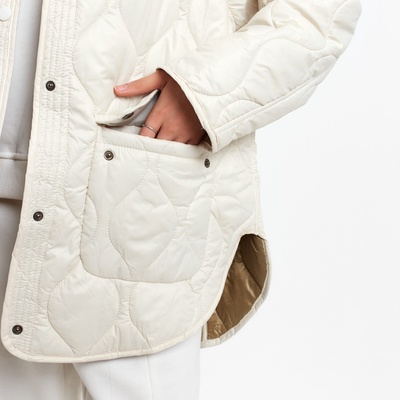 Куртка стёганая женская демисезонная MIST Oversize, размер 48, молочная