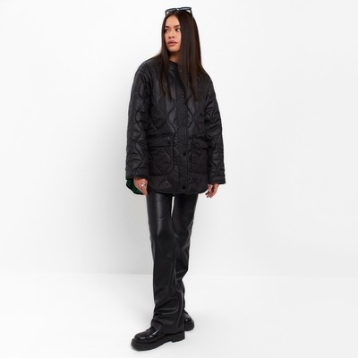 Куртка стёганая женская демисезонная MIST Oversize, размер 46, чёрная