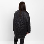 Куртка стёганая женская демисезонная MIST Oversize, размер 46, чёрная - Фото 2