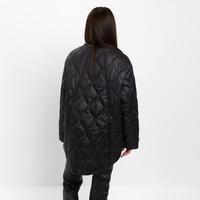 Куртка стёганая женская демисезонная MIST Oversize, размер 46, чёрная