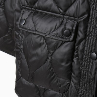 Куртка стёганая женская демисезонная MIST Oversize, размер 46, чёрная