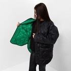 Куртка стёганая женская демисезонная MIST Oversize, размер 46, чёрная - Фото 3