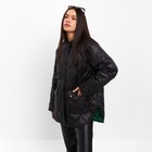 Куртка стёганая женская демисезонная MIST Oversize, размер 46, чёрная - Фото 5