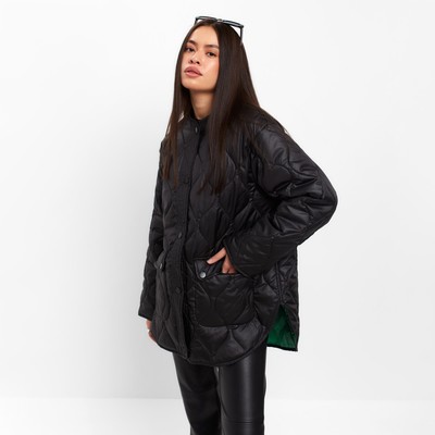 Куртка стёганая женская демисезонная MIST Oversize, размер 46, чёрная
