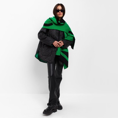 Куртка стёганая женская демисезонная MIST Oversize, размер 46, чёрная