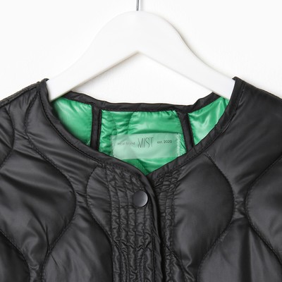 Куртка стёганая женская демисезонная MIST Oversize, размер 46, чёрная