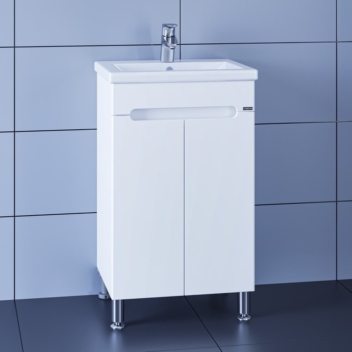 Тумба напольная «Лондон-50», с раковиной «Фостер 50», цвет белый