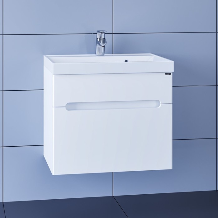 Тумба подвесная «Лондон–60», с раковиной Classic 60, 2 ящика, цвет белый - Фото 1