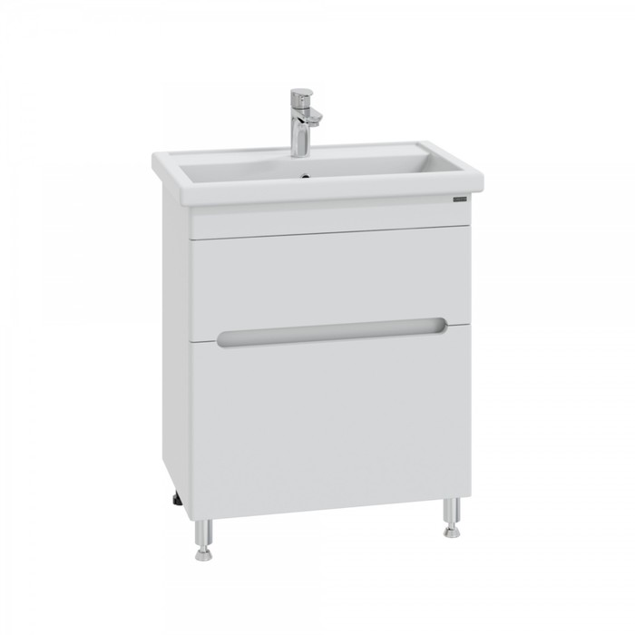 Тумба напольная «Лондон-70», с раковиной «Фостер 70», 2 ящика, цвет белый
