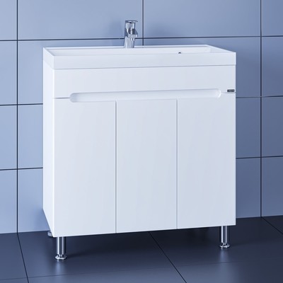 Тумба напольная «Лондон–80», с раковиной Classic 80, 3 дверки, цвет белый